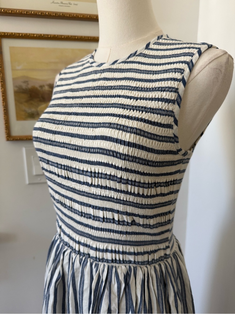 NWT Commense 100% Cotton Striped Midi Dress - Picture 7 of 10